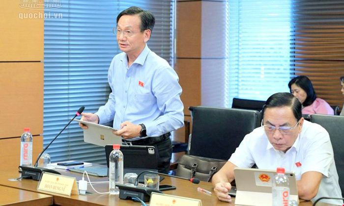 Đại biểu Đoàn Hùng Vũ phát biểu thảo luận.