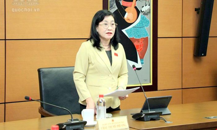 Đồng chí Châu Thị Mỹ Phương, Phó Bí thư Tỉnh ủy, Trưởng Đoàn ĐBQH tỉnh Đồng Tháp phát biểu kết thúc phiên thảo luận tại tổ.