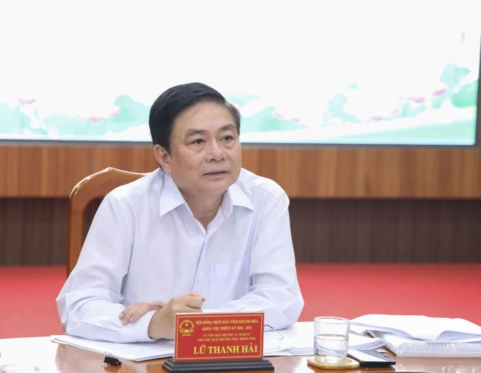 Đồng chí Lữ Thanh Hải phát biểu tại buổi làm việc. 