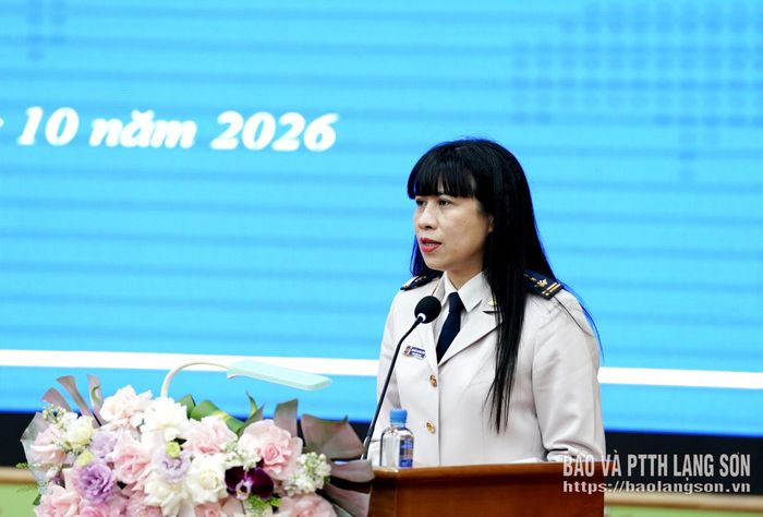 Đại diện các cán bộ được điều động, bổ nhiệm phát biểu nhận nhiệm vụ