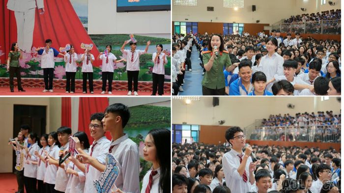 Hoạt động “05 phút cùng em” tại Trường THPT Nguyễn Huệ, phường Yên Bái giúp học sinh trao đổi, tìm hiểu cách nhận diện và phòng ngừa nguy cơ mất an toàn trên không gian mạng.
