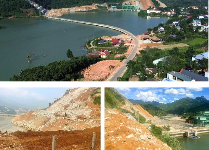 Quá trình thi công tuyến đường nối cao tốc Nội Bài - Lào Cai với Nghĩa Lộ (Tỉnh lộ 175), các nhà thầu đổ thải sai quy định tại nhiều vị trí.