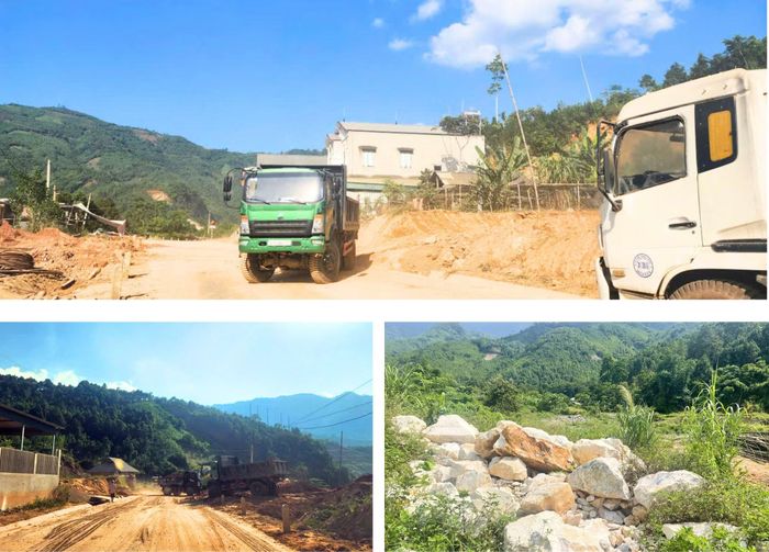 Khi thi công tuyến đường nối cao tốc Nội Bài - Lào Cai với Nghĩa Lộ, nhà thầu đã đổ đất đá sai vị trí, gây ảnh hưởng đến môi trường và lãng phí khoáng sản.