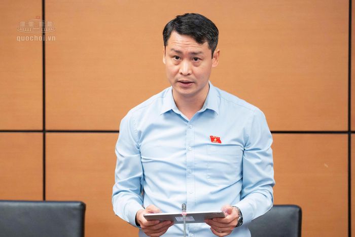 Đại biểu Trần Thế Anh, Bí thư Đảng ủy, Chủ tịch HĐND xã Hải Hậu, tỉnh Ninh Bình phát biểu thảo luận tại Tổ.