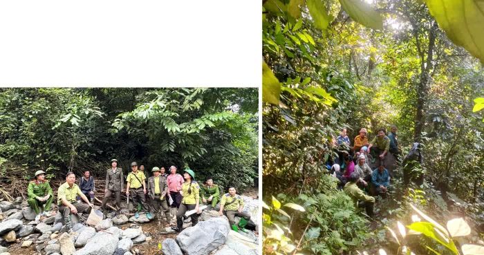 Các lực lượng phối hợp với người dân địa phương thường xuyên tuần tra, bảo vệ rừng.