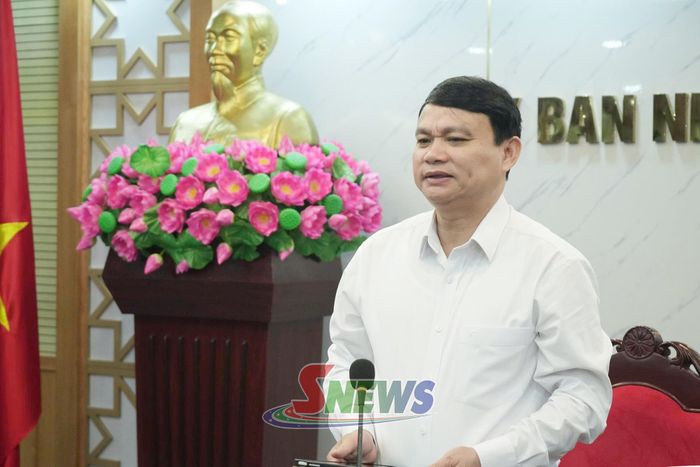 Đồng chí Phó Chủ tịch UBND tỉnh phát biểu kết luận cuộc làm việc.