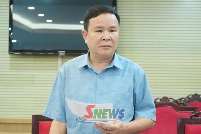 Lãnh đạo Sở Khoa học và Công nghệ phát biểu tại cuộc làm việc.