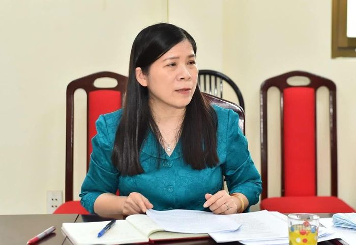 Đồng chí Lê Thị Thanh Trà, Phó Chủ tịch HĐND tỉnh phát biểu ý kiến tại cuộc họp.
