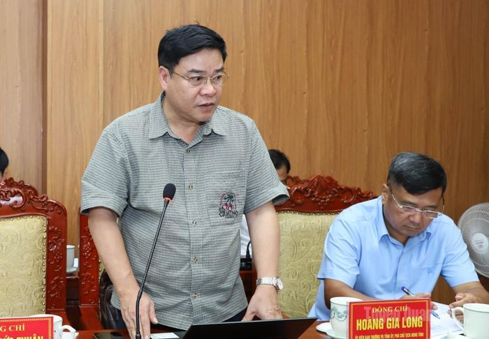 Phó Chủ tịch UBND tỉnh Hoàng Gia Long thảo luận tại hội nghị.