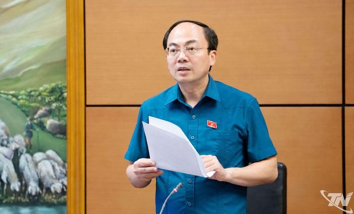 Đồng chí Nguyễn Đăng Bình, Phó Bí thư Thường trực Tỉnh ủy, Trưởng Đoàn đại biểu Quốc hội tỉnh Thái Nguyên, chủ trì phiên thảo luận.