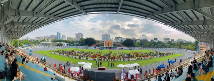 Toàn cảnh lễ khai mạc Giải bóng đá học sinh THPT Hà Nội - An ninh Thủ đô 2026.