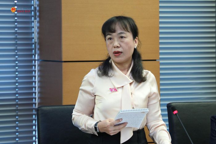ĐBQH Võ Thị Hoài Ngọc (Đồng Tháp) phát biểu.