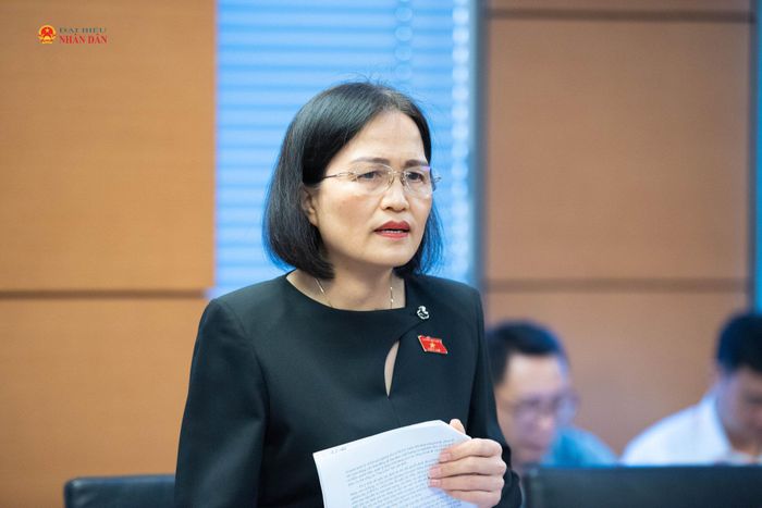 ĐBQH Trần Thị Kim Nhung (TP. Quảng Ninh) phát biểu. Ảnh: Xuân Quý