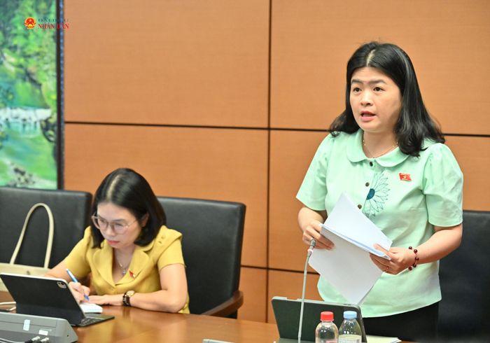 ĐBQH Phạm Thị Minh Huệ (TP. Cần Thơ) phát biểu. Ảnh: Quang Khánh