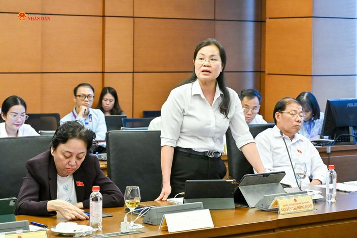 ĐBQH Nguyễn Thị Hồng Hạnh (TP Hồ Chí Minh) phát biểu