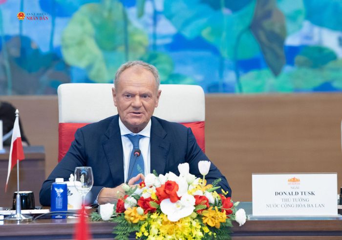 Thủ tướng Cộng hòa Ba Lan Donald Tusk phát biểu tại cuộc hội kiến