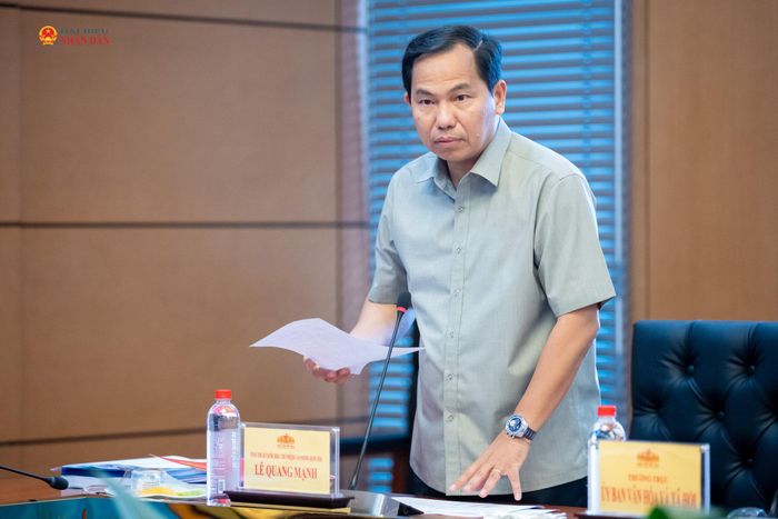 Tổng Thư ký Quốc hội, Chủ nhiệm Văn phòng Quốc hội Lê Quang Mạnh phát biểu