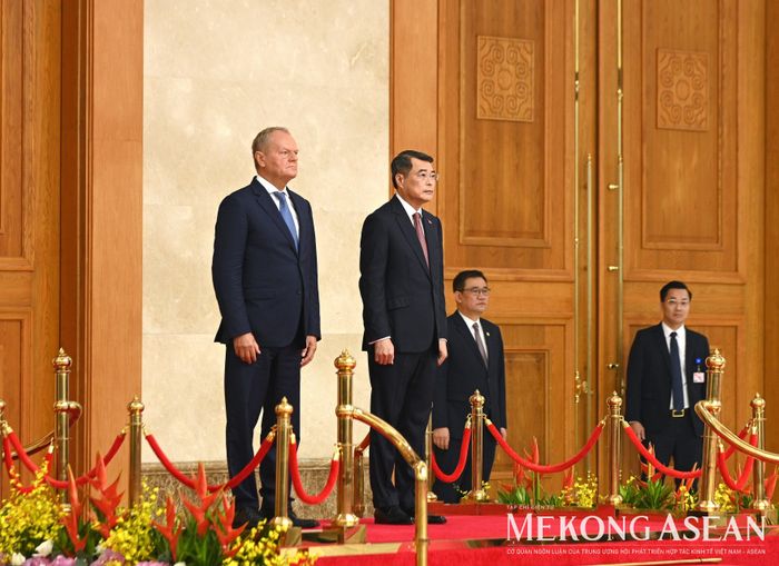 Thủ tướng Lê Minh Hưng chủ trì lễ đón Thủ tướng Ba Lan Donald Tusk. Ảnh: Đỗ Thảo - Mekong ASEAN