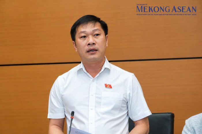 Đại biểu Nguyễn Khánh Vũ phát biểu tại tổ. Ảnh: Đinh Nhung/Mekong ASEAN