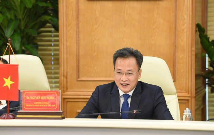Tổng Kiểm toán nhà nước Nguyễn Hữu Nghĩa phát biểu. Ảnh: NHƯ Ý