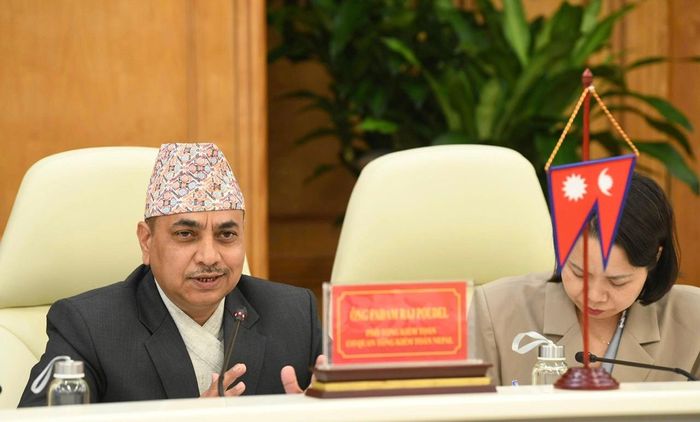 Phó Tổng Kiểm toán Nepal Padam Raj Poudel phát biểu. Ảnh: NHƯ Ý