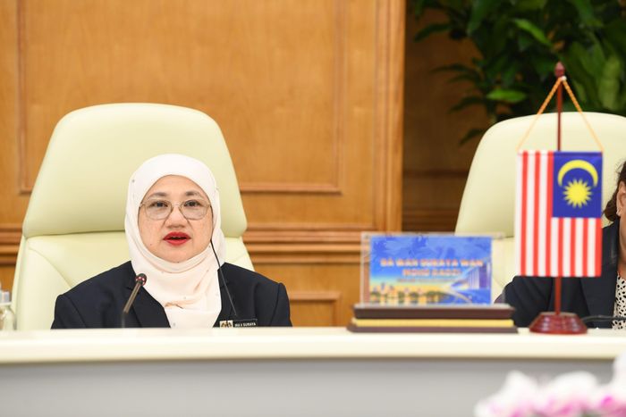 Bà Dato Seri Wan Suraya Wan Mohd Radzi - Tổng Kiểm toán Cơ quan Kiểm toán quốc gia Malaysia tại cuộc làm việc song phương. Ảnh: Như Ý