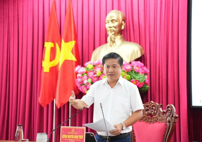  Ông Lương Nguyễn Minh Triết, Bí thư Tỉnh ủy Đắk Lắk phát biểu kết luận hội nghị. 