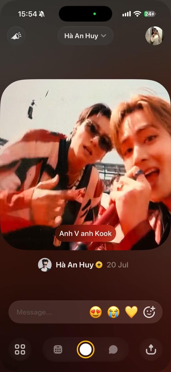 Locket "đu OTP" của Hà An Huy từ 20/7/2026.