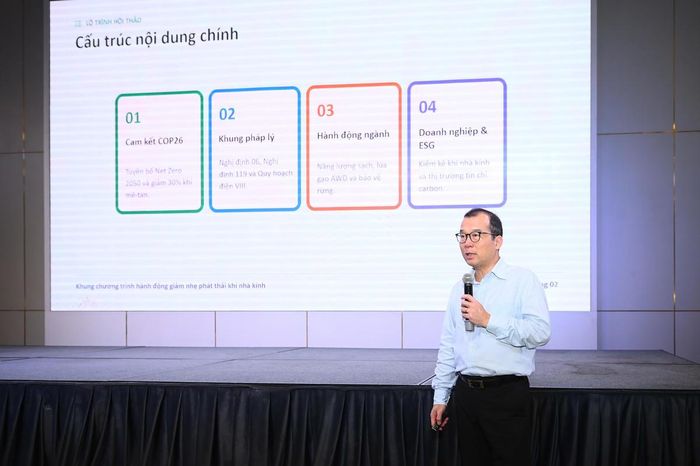 Ông Lương Quang Huy, Trưởng phòng Quản lý phát thải khí nhà kính và Bảo vệ tầng ozone (Cục Biến đổi khí hậu). Ảnh: Tùng Đinh