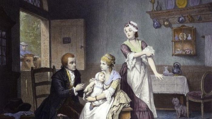  Edward Jenne (trái) đã tạo ra vaccine đầu tiên. Ảnh: Britannica. 