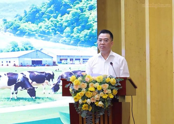Thứ trưởng Bộ NN&MT Đặng Ngọc Điệp báo cáo tại Hội nghị - Ảnh: chinhphu.vn/Gia Huy