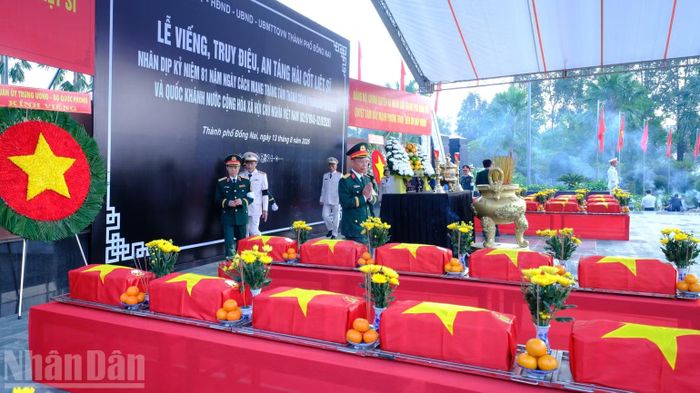 Đồng Nai tổ chức lễ truy điệu hài cốt liệt sĩ. (Ảnh: NS)