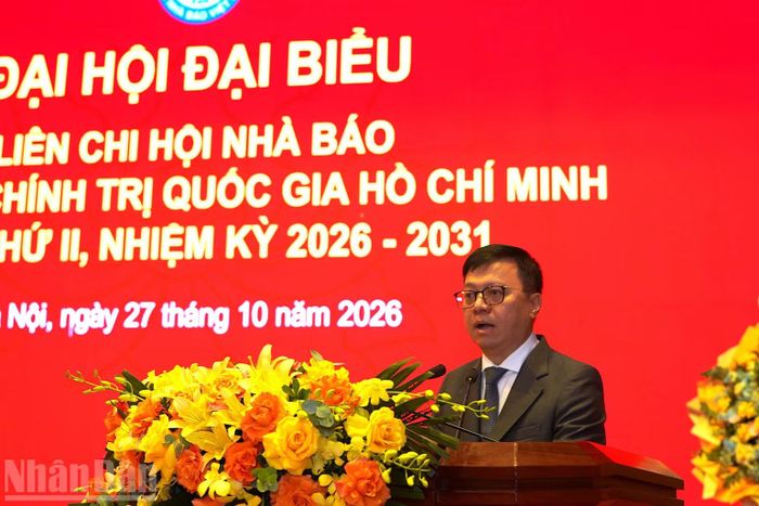 Đồng chí Lê Quốc Minh phát biểu chỉ đạo tại Đại hội. (Ảnh: HẢI ĐĂNG)