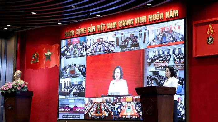 Hội nghị được tổ chức theo phương thức trực tiếp kết hợp trực tuyến tại các điểm cầu. (Ảnh: MĐ)