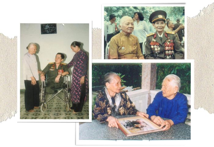 Một số hình ảnh của đồng chí Nguyễn Thị Ba (bên trái trong ảnh 3 người bên trái, bên trái trong ảnh bên phải ở phía trên và bên phải trong ảnh bên phải ở phía dưới).