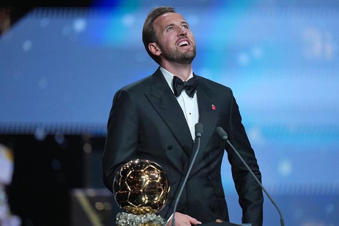 Harry Kane chia sẻ sau khi được trao Quả bóng vàng 2026. Ảnh: AP