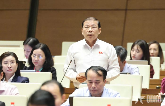 Đại biểu Quốc hội Nguyễn Thanh Sang (đoàn TP Hồ Chí Minh) phát biểu. Ảnh: TRỌNG HẢI