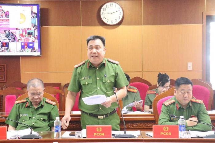 Lãnh đạo phòng Cảnh sát điều tra tội phạm về ma tuý phát biểu thảo luận