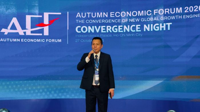  Ông Nguyễn Đức Huy, Phó Giám đốc Trung tâm Cách mạng Công nghiệp lần thứ 4 tại TPHCM (C4IR HCMC) phát biểu tại chương trình. Ảnh: ĐÌNH DU 