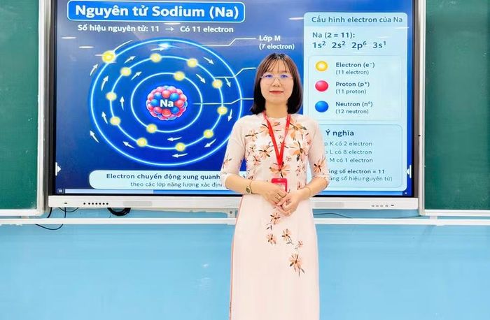 Cô Lê Thị Thanh Thủy trong một tiết dạy.
