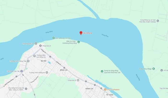 Vị trí thi công cầu trên bản đồ Google maps.