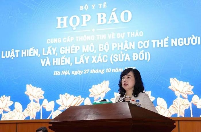 Bộ trưởng Bộ Y tế Đào Hồng Lan chia sẻ tại họp báo.