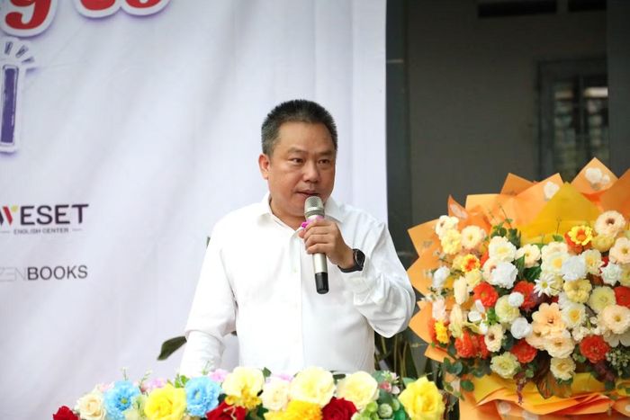 Anh Hoàng Tuấn Việt - Ủy viên Đoàn Chủ tịch Ủy ban Trung ương Hội Liên hiệp Thanh niên Việt Nam, Trưởng ban Biên tập Cổng Tri thức Thánh Gióng phát biểu.