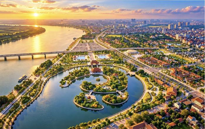 Phối cảnh minh họa kiến trúc dự án Phố Hiến xưa của tỉnh Hưng Yên.