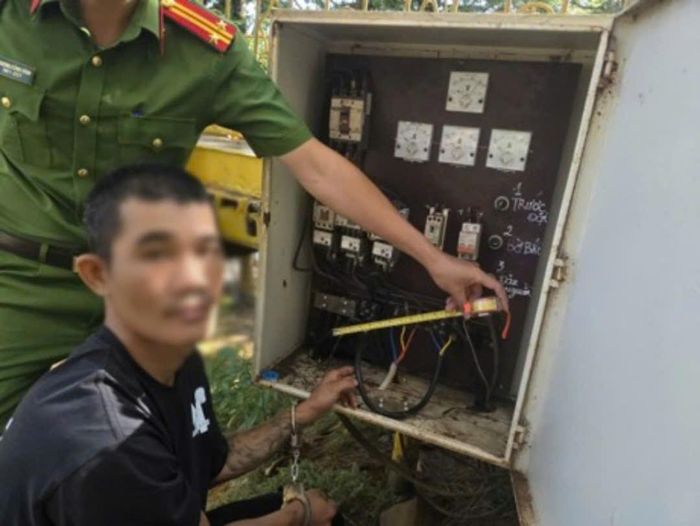 Đối tượng thực hiện 8 vụ trộm cắp dây cáp điện sa lưới. (Ảnh: CAGL).