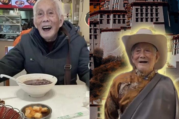 Cụ ông 96 tuổi một mình đi du lịch, dùng AI lên lịch trình. Ảnh cắt từ video