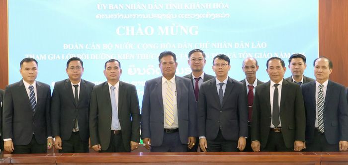 Lãnh đạo UBND tỉnh Khánh Hòa đã có buổi tiếp đoàn cán bộ CHDCND Lào. Ảnh: N.X
