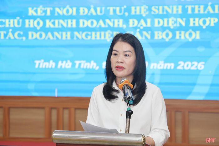 Phó Chủ tịch Hội LHPN tỉnh Nguyễn Thị Quyên phát biểu khai mạc lớp tập huấn.