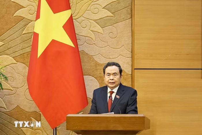 Chủ tịch Quốc hội Trần Thanh Mẫn phát biểu. (Ảnh: Doãn Tấn/TTXVN)