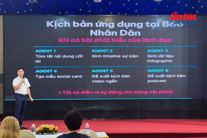 Nhà báo Nguyễn Hoàng Nhật, Phó Trưởng Ban Nhân Dân điện tử, Báo Nhân Dân trình bày chuyên đề “Nâng cao chất lượng, hiệu quả thông tin, tuyên truyền về an toàn giao thông trên báo chí”.